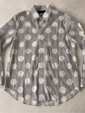 AMIRI Black & White Polka Dot Stripe Button-Up Shirt